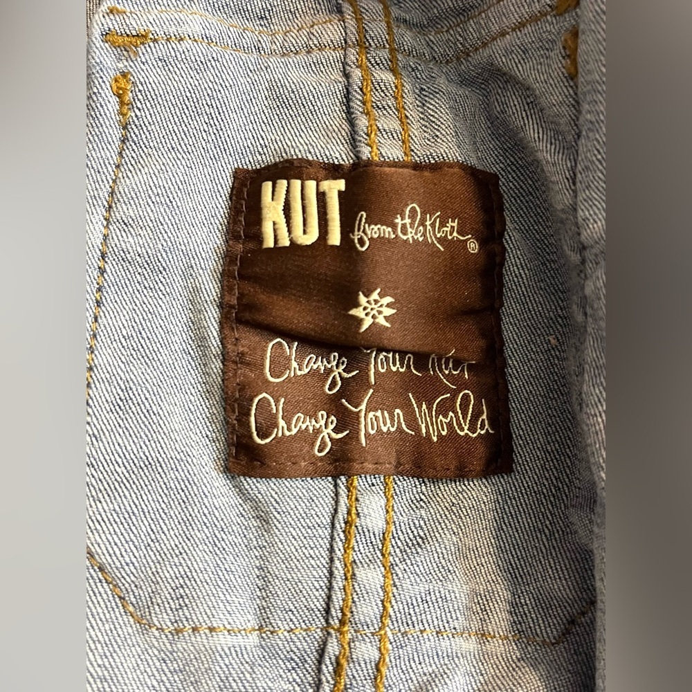 Kut from the Kloth Light Blue Denim Jean Jacket - Picture 13 of 16